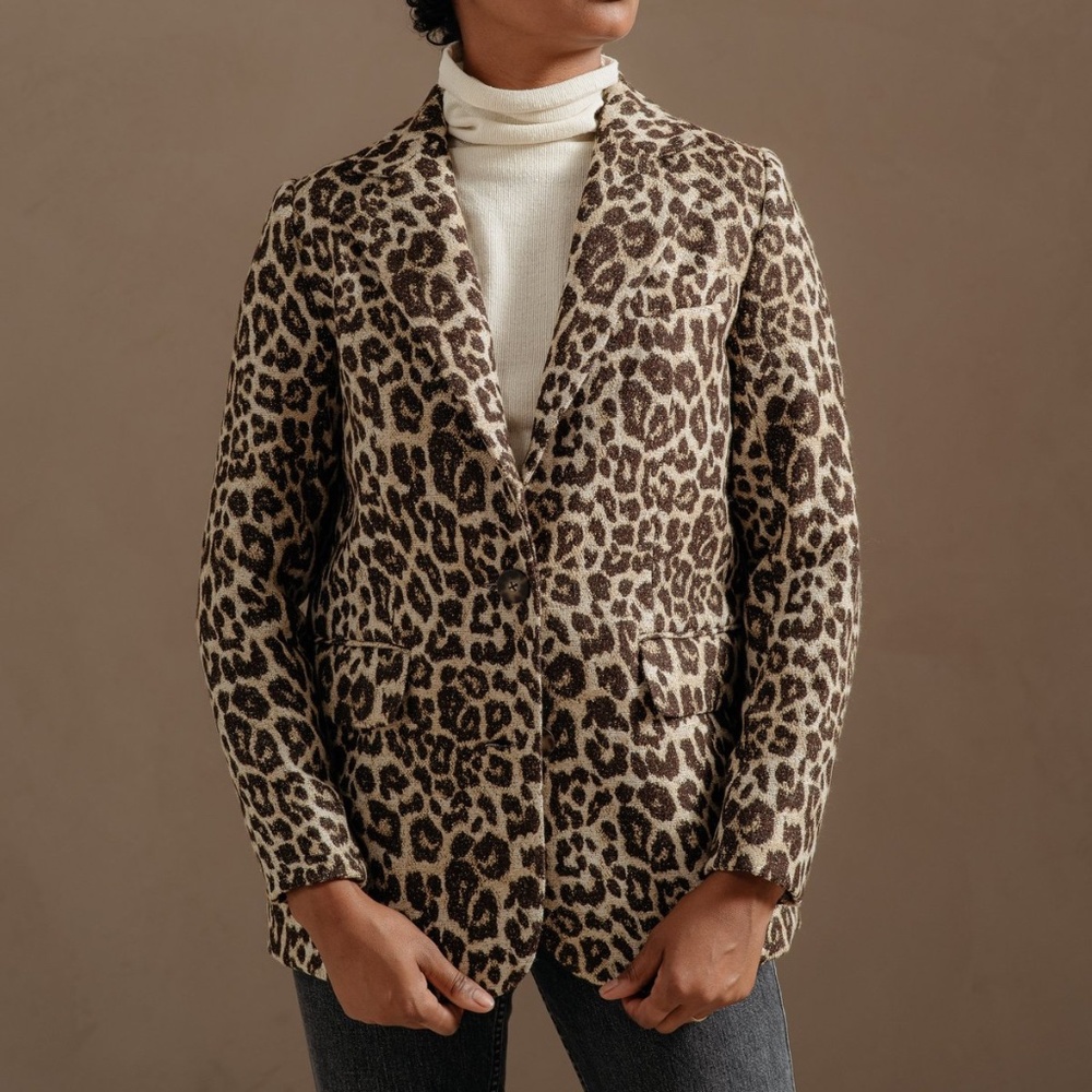 NWT No. 6 Store Leopard Leon Chenile Blazer Size 1